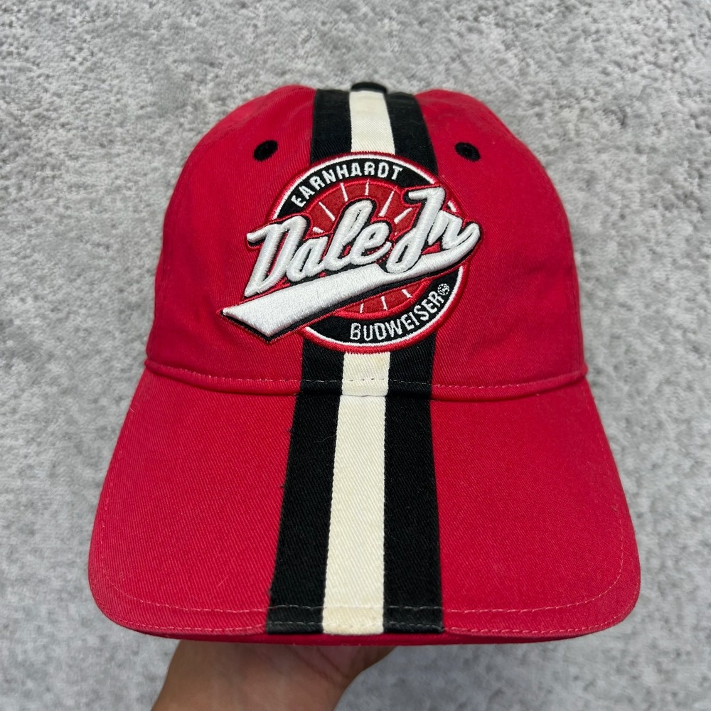 Chase Authentics Strapback Hat Red Black Dale Earnhardt Jr Budweiser NASCAR